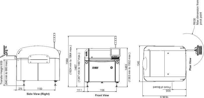 DEK03iX印刷机尺寸